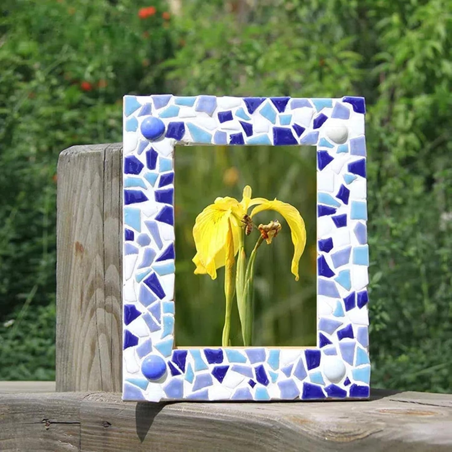 200g Ceramic Mosaic Tiles for Crafts,Irregular Stained Ceramic 0.2"x0.8" Porcelain Mosaic Tiles for Home Decoration (Yellow)