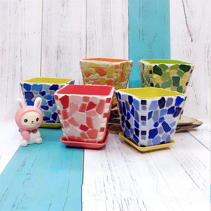 200g Ceramic Mosaic Tiles for Crafts,Irregular Stained Ceramic 0.2"x0.8" Porcelain Mosaic Tiles for Home Decoration (Yellow)