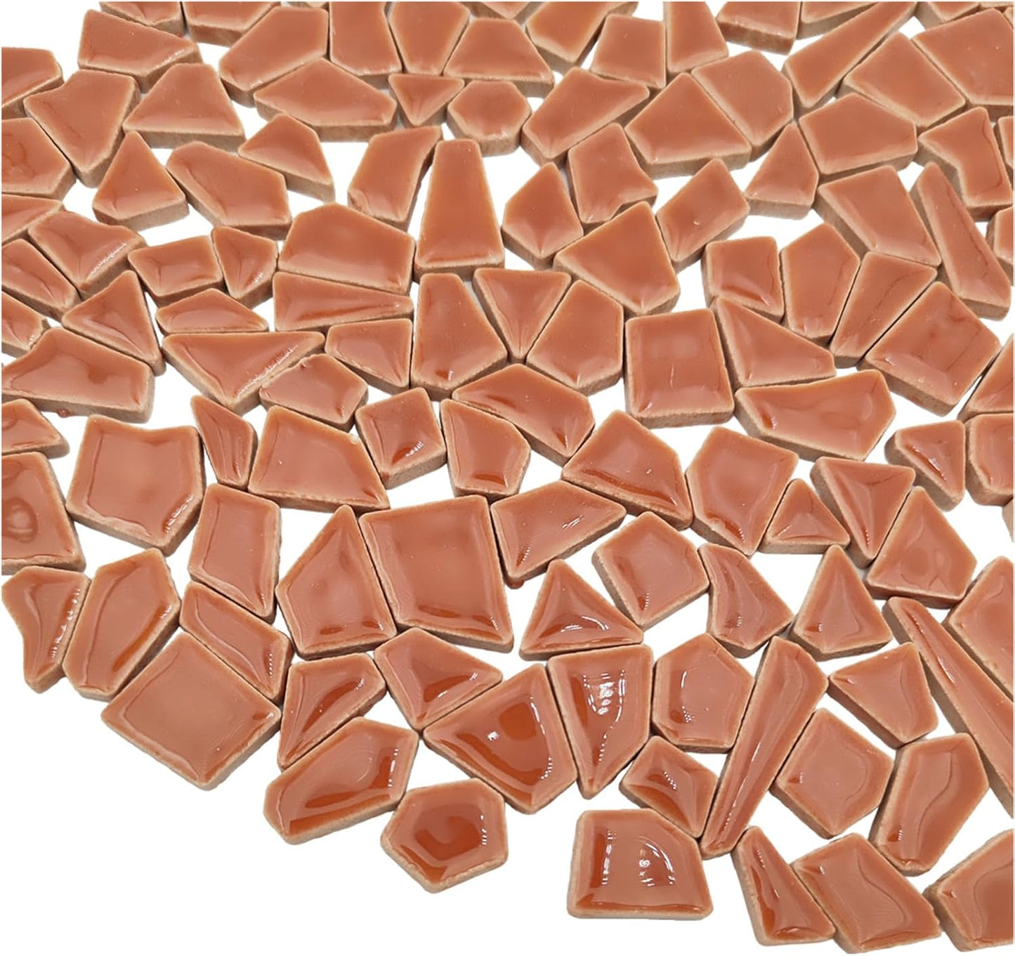200g Ceramic Mosaic Tiles for Crafts,Irregular Stained Ceramic 0.2"x0.8" Porcelain Mosaic Tiles for Home Decoration (Yellow)
