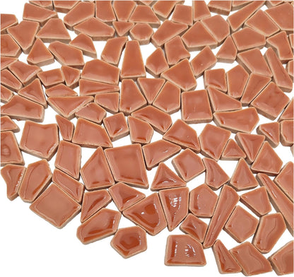 200g Ceramic Mosaic Tiles for Crafts,Irregular Stained Ceramic 0.2"x0.8" Porcelain Mosaic Tiles for Home Decoration (Yellow)