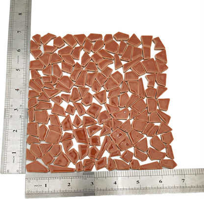 200g Ceramic Mosaic Tiles for Crafts,Irregular Stained Ceramic 0.2"x0.8" Porcelain Mosaic Tiles for Home Decoration (Yellow)