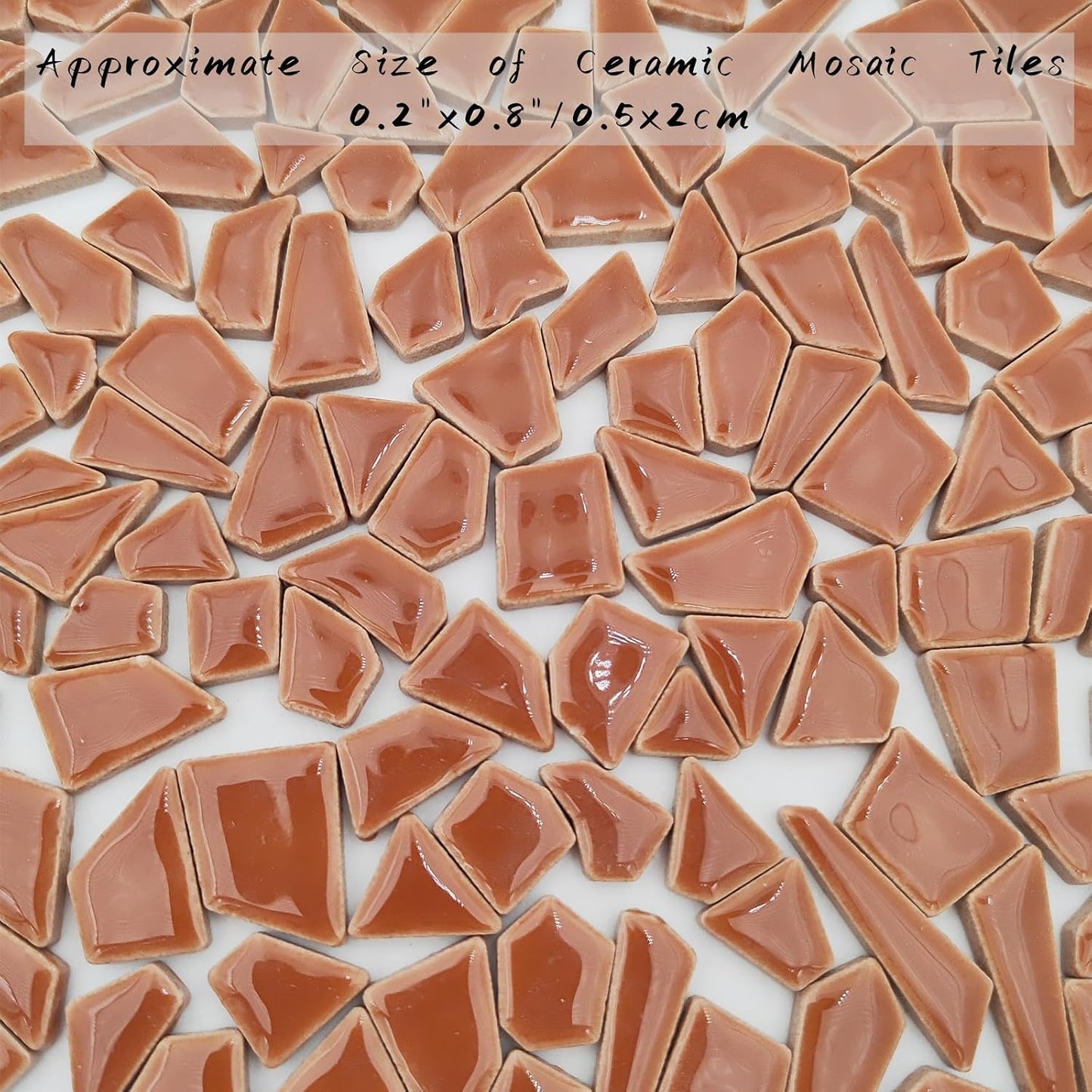 200g Ceramic Mosaic Tiles for Crafts,Irregular Stained Ceramic 0.2"x0.8" Porcelain Mosaic Tiles for Home Decoration (Yellow)