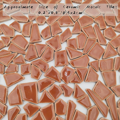 200g Ceramic Mosaic Tiles for Crafts,Irregular Stained Ceramic 0.2"x0.8" Porcelain Mosaic Tiles for Home Decoration (Yellow)