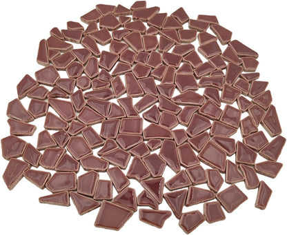 200g Ceramic Mosaic Tiles for Crafts,Irregular Stained Ceramic 0.2"x0.8" Porcelain Mosaic Tiles for Home Decoration (Yellow)