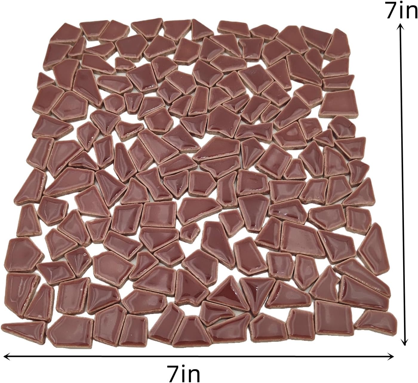 200g Ceramic Mosaic Tiles for Crafts,Irregular Stained Ceramic 0.2"x0.8" Porcelain Mosaic Tiles for Home Decoration (Yellow)