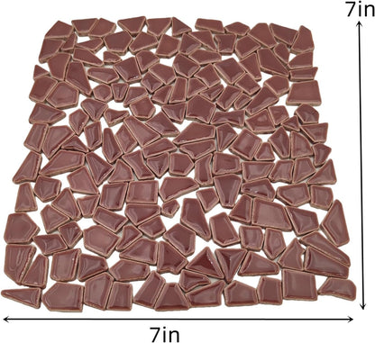 200g Ceramic Mosaic Tiles for Crafts,Irregular Stained Ceramic 0.2"x0.8" Porcelain Mosaic Tiles for Home Decoration (Yellow)
