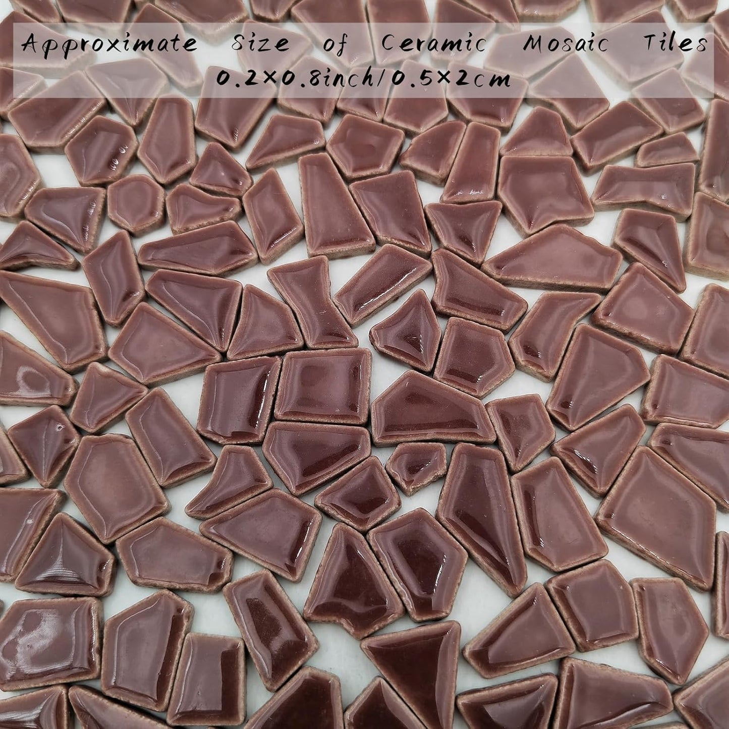 200g Ceramic Mosaic Tiles for Crafts,Irregular Stained Ceramic 0.2"x0.8" Porcelain Mosaic Tiles for Home Decoration (Yellow)
