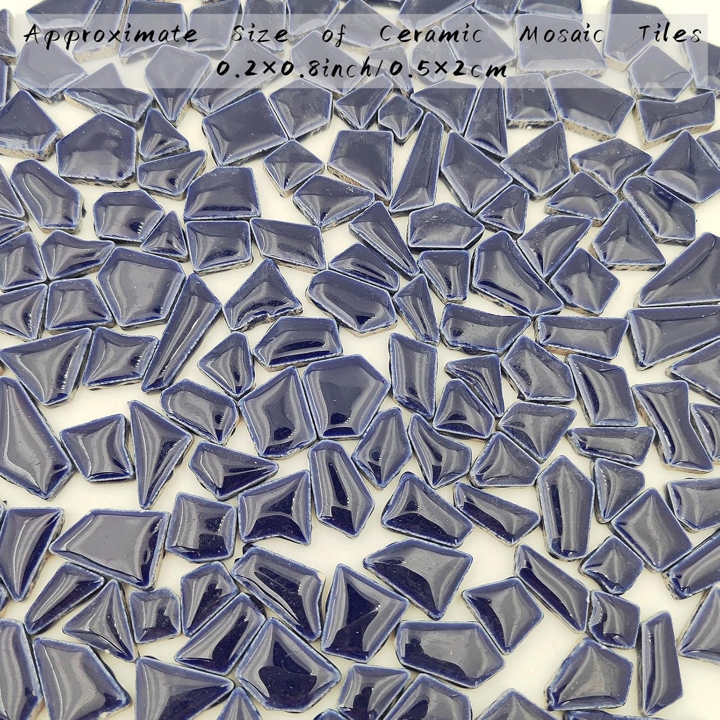 200g Ceramic Mosaic Tiles for Crafts,Irregular Stained Ceramic 0.2"x0.8" Porcelain Mosaic Tiles for Home Decoration (Yellow)