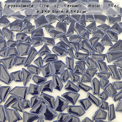 200g Ceramic Mosaic Tiles for Crafts,Irregular Stained Ceramic 0.2"x0.8" Porcelain Mosaic Tiles for Home Decoration (Yellow)