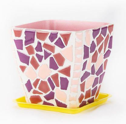 200g Ceramic Mosaic Tiles for Crafts,Irregular Stained Ceramic 0.2"x0.8" Porcelain Mosaic Tiles for Home Decoration (Yellow)
