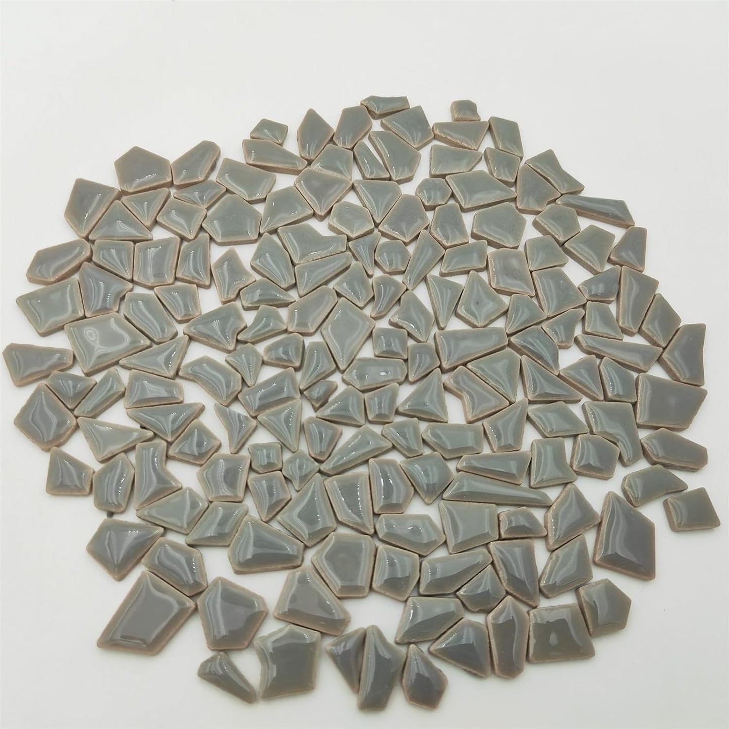 200g Ceramic Mosaic Tiles for Crafts,Irregular Stained Ceramic 0.2"x0.8" Porcelain Mosaic Tiles for Home Decoration (Yellow)