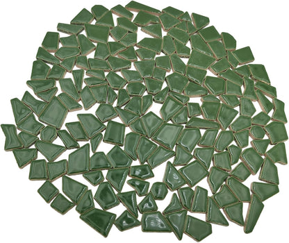 200g Ceramic Mosaic Tiles for Crafts,Irregular Stained Ceramic 0.2"x0.8" Porcelain Mosaic Tiles for Home Decoration (Yellow)