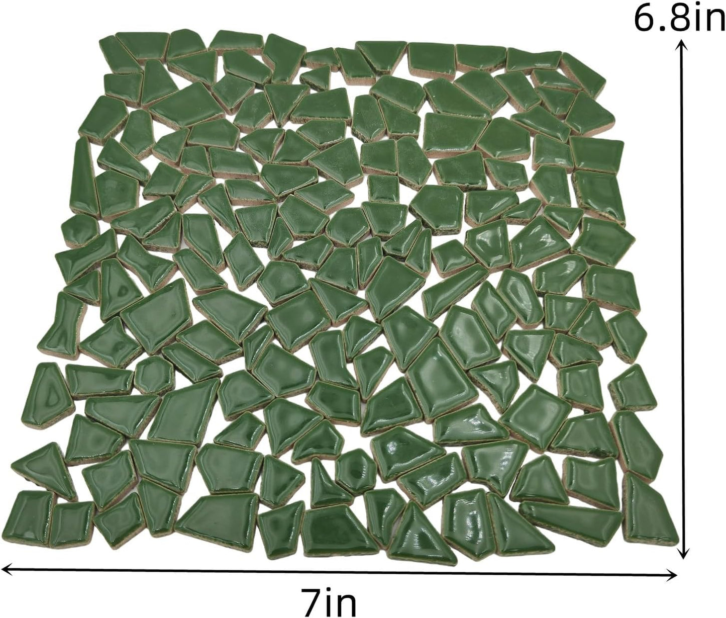 200g Ceramic Mosaic Tiles for Crafts,Irregular Stained Ceramic 0.2"x0.8" Porcelain Mosaic Tiles for Home Decoration (Yellow)