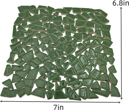 200g Ceramic Mosaic Tiles for Crafts,Irregular Stained Ceramic 0.2"x0.8" Porcelain Mosaic Tiles for Home Decoration (Yellow)