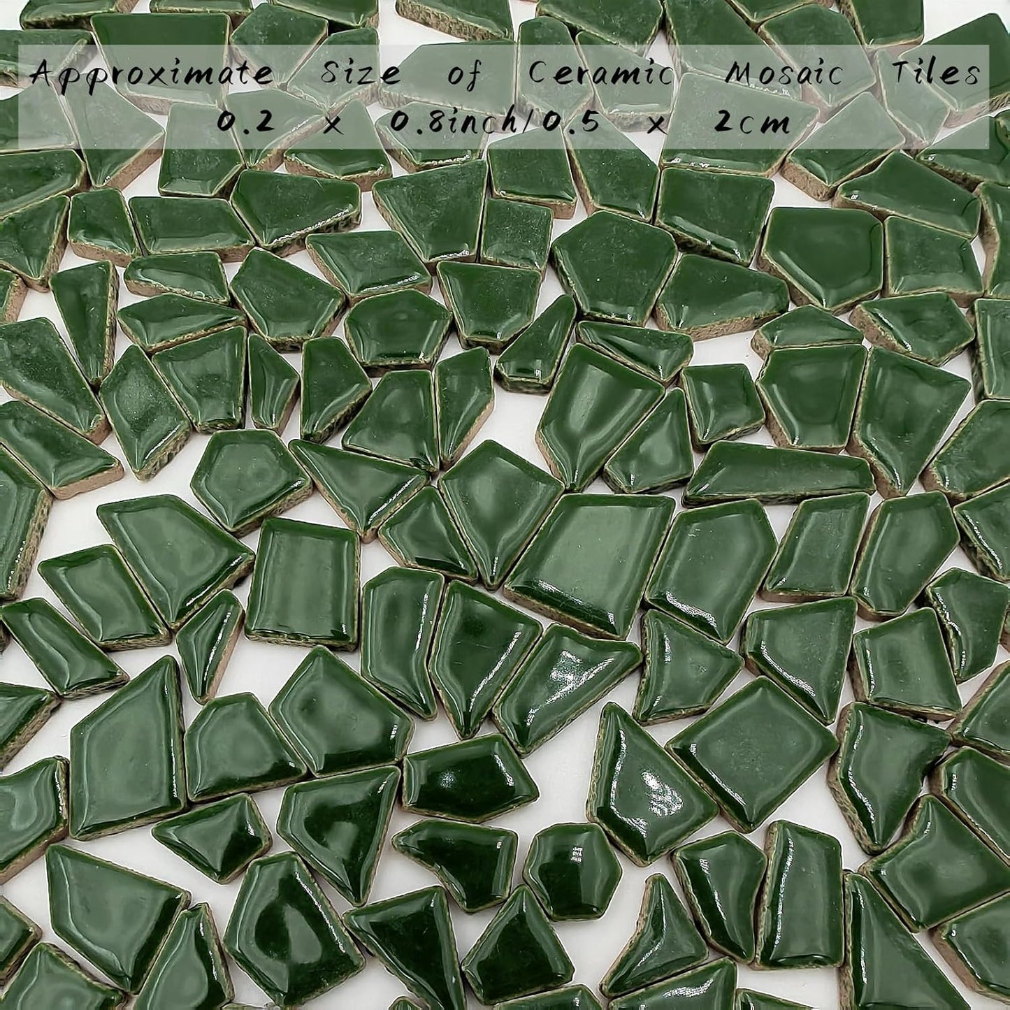 200g Ceramic Mosaic Tiles for Crafts,Irregular Stained Ceramic 0.2"x0.8" Porcelain Mosaic Tiles for Home Decoration (Yellow)