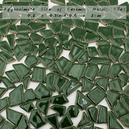 200g Ceramic Mosaic Tiles for Crafts,Irregular Stained Ceramic 0.2"x0.8" Porcelain Mosaic Tiles for Home Decoration (Yellow)