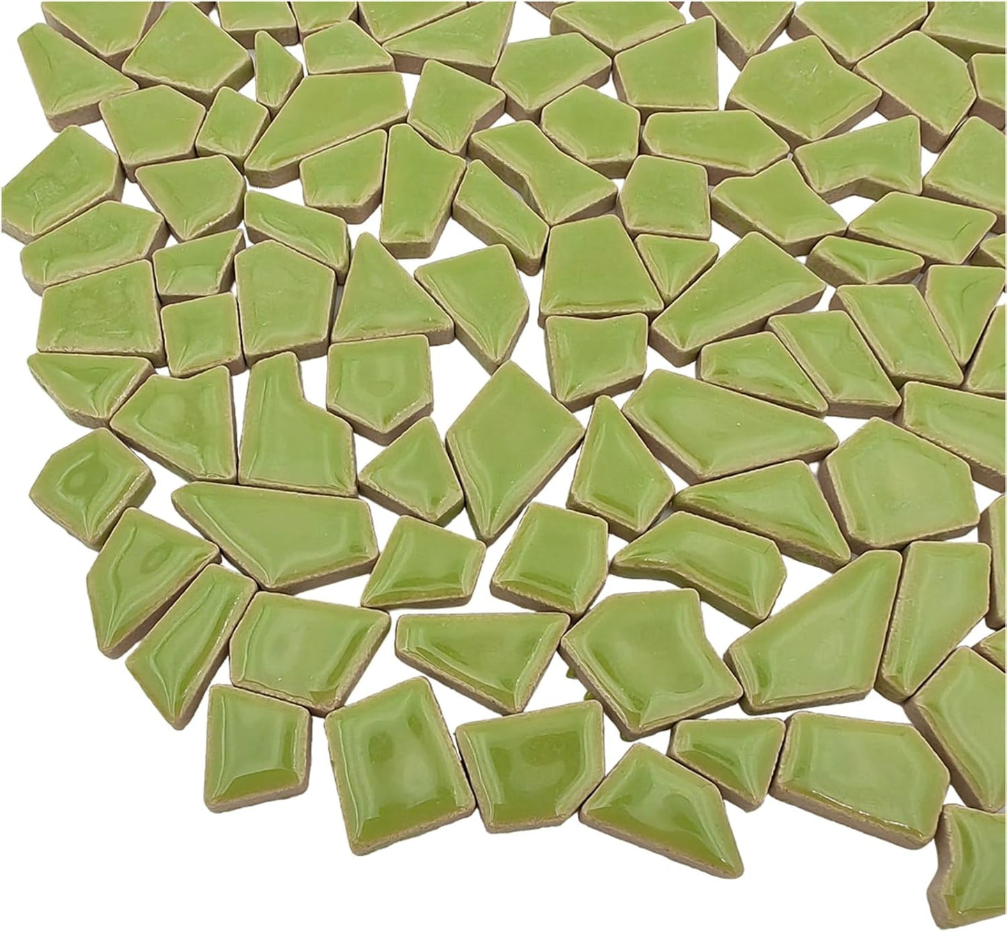 200g Ceramic Mosaic Tiles for Crafts,Irregular Stained Ceramic 0.2"x0.8" Porcelain Mosaic Tiles for Home Decoration (Yellow)