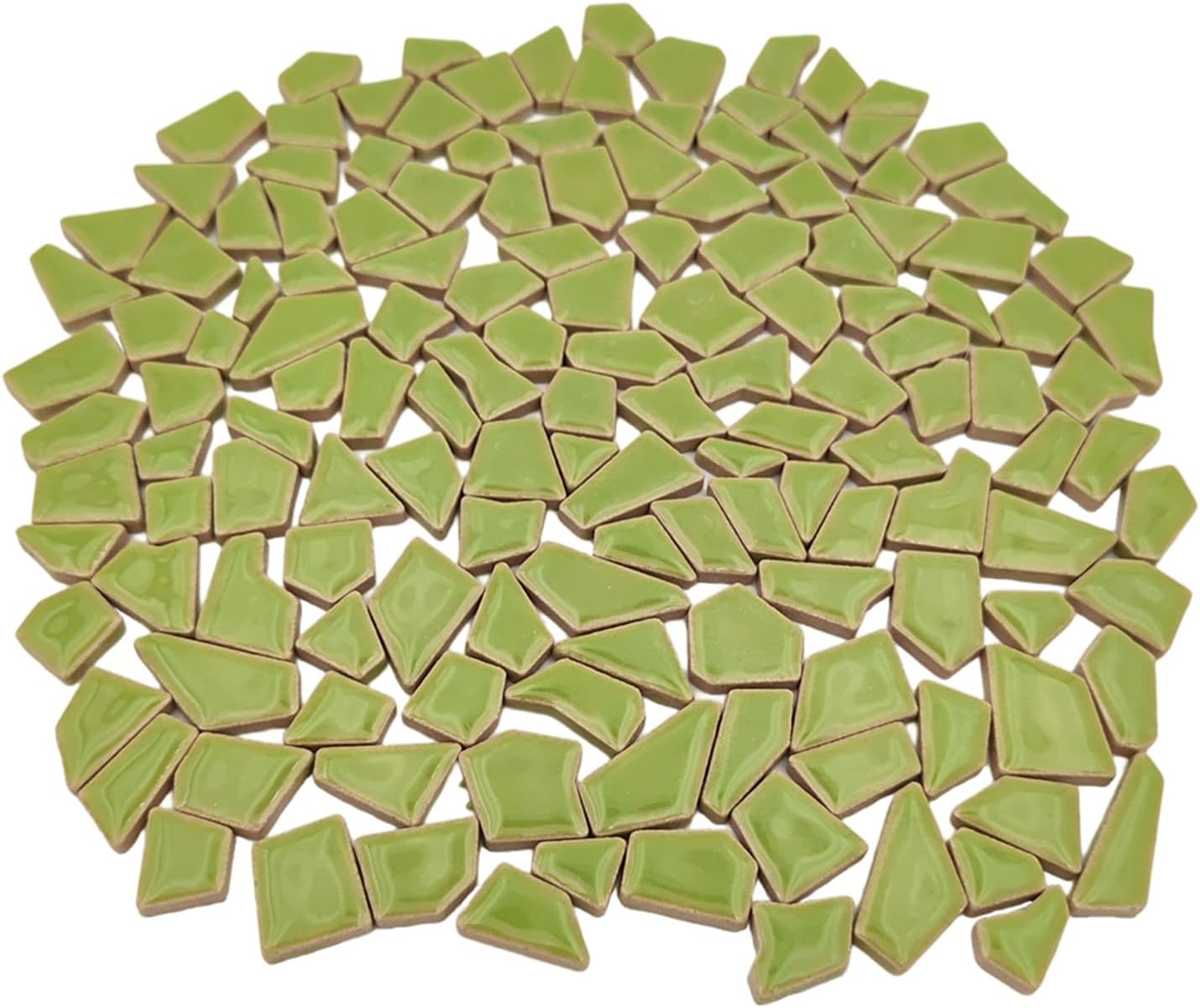 200g Ceramic Mosaic Tiles for Crafts,Irregular Stained Ceramic 0.2"x0.8" Porcelain Mosaic Tiles for Home Decoration (Yellow)