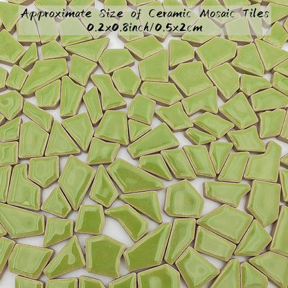 200g Ceramic Mosaic Tiles for Crafts,Irregular Stained Ceramic 0.2"x0.8" Porcelain Mosaic Tiles for Home Decoration (Yellow)