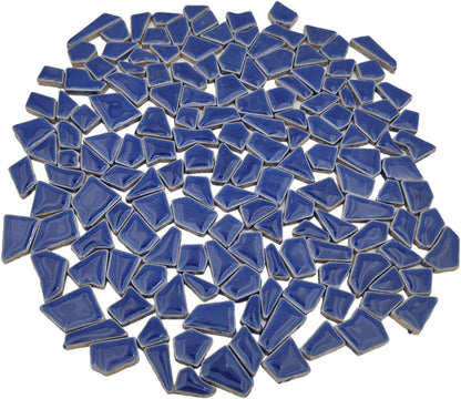200g Ceramic Mosaic Tiles for Crafts,Irregular Stained Ceramic 0.2"x0.8" Porcelain Mosaic Tiles for Home Decoration (Yellow)