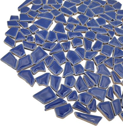 200g Ceramic Mosaic Tiles for Crafts,Irregular Stained Ceramic 0.2"x0.8" Porcelain Mosaic Tiles for Home Decoration (Yellow)