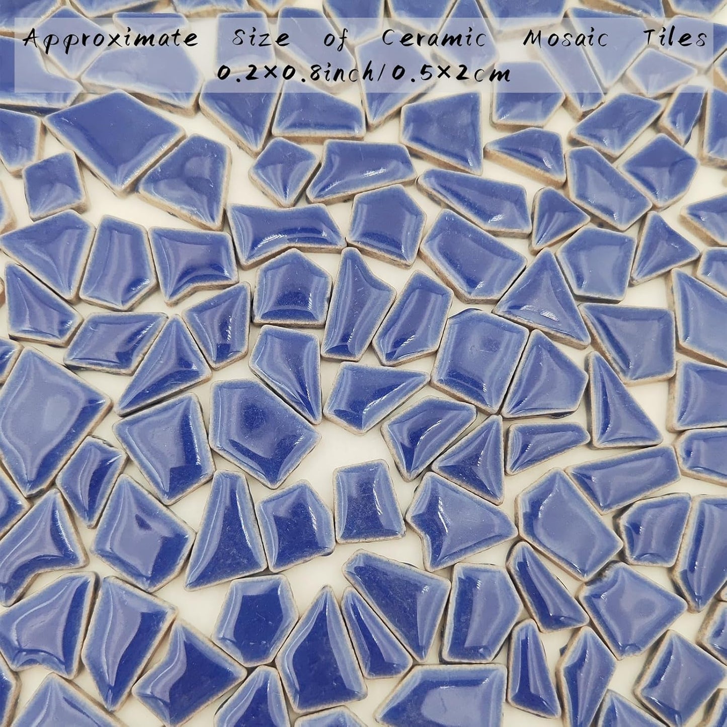 200g Ceramic Mosaic Tiles for Crafts,Irregular Stained Ceramic 0.2"x0.8" Porcelain Mosaic Tiles for Home Decoration (Yellow)