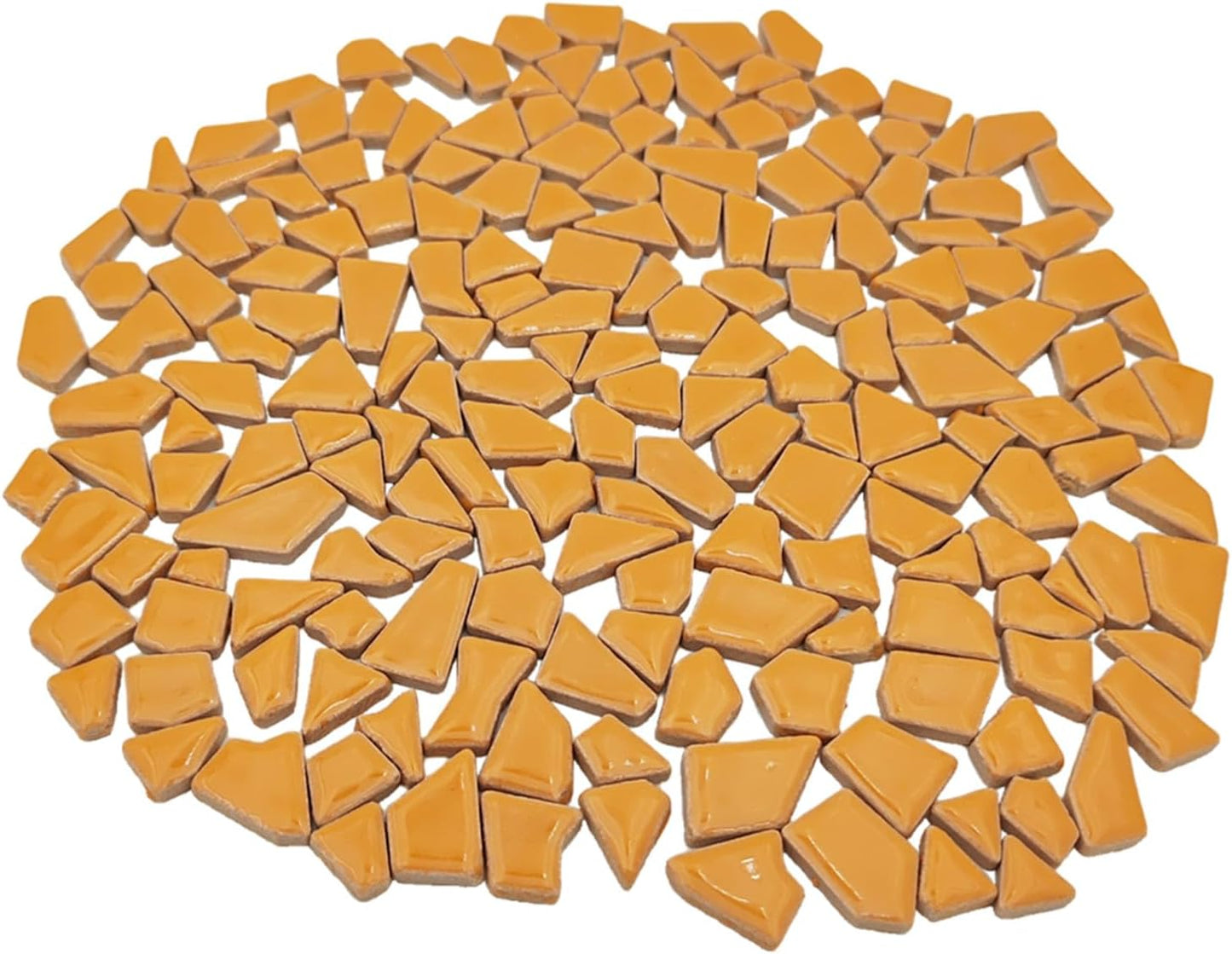 200g Ceramic Mosaic Tiles for Crafts,Irregular Stained Ceramic 0.2"x0.8" Porcelain Mosaic Tiles for Home Decoration (Yellow)