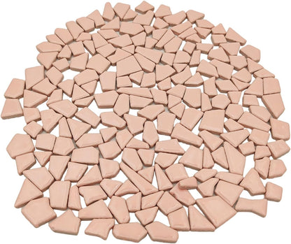200g Ceramic Mosaic Tiles for Crafts,Irregular Stained Ceramic 0.2"x0.8" Porcelain Mosaic Tiles for Home Decoration (Yellow)