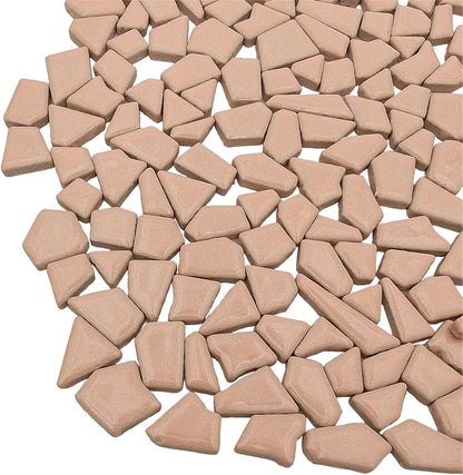 200g Ceramic Mosaic Tiles for Crafts,Irregular Stained Ceramic 0.2"x0.8" Porcelain Mosaic Tiles for Home Decoration (Yellow)