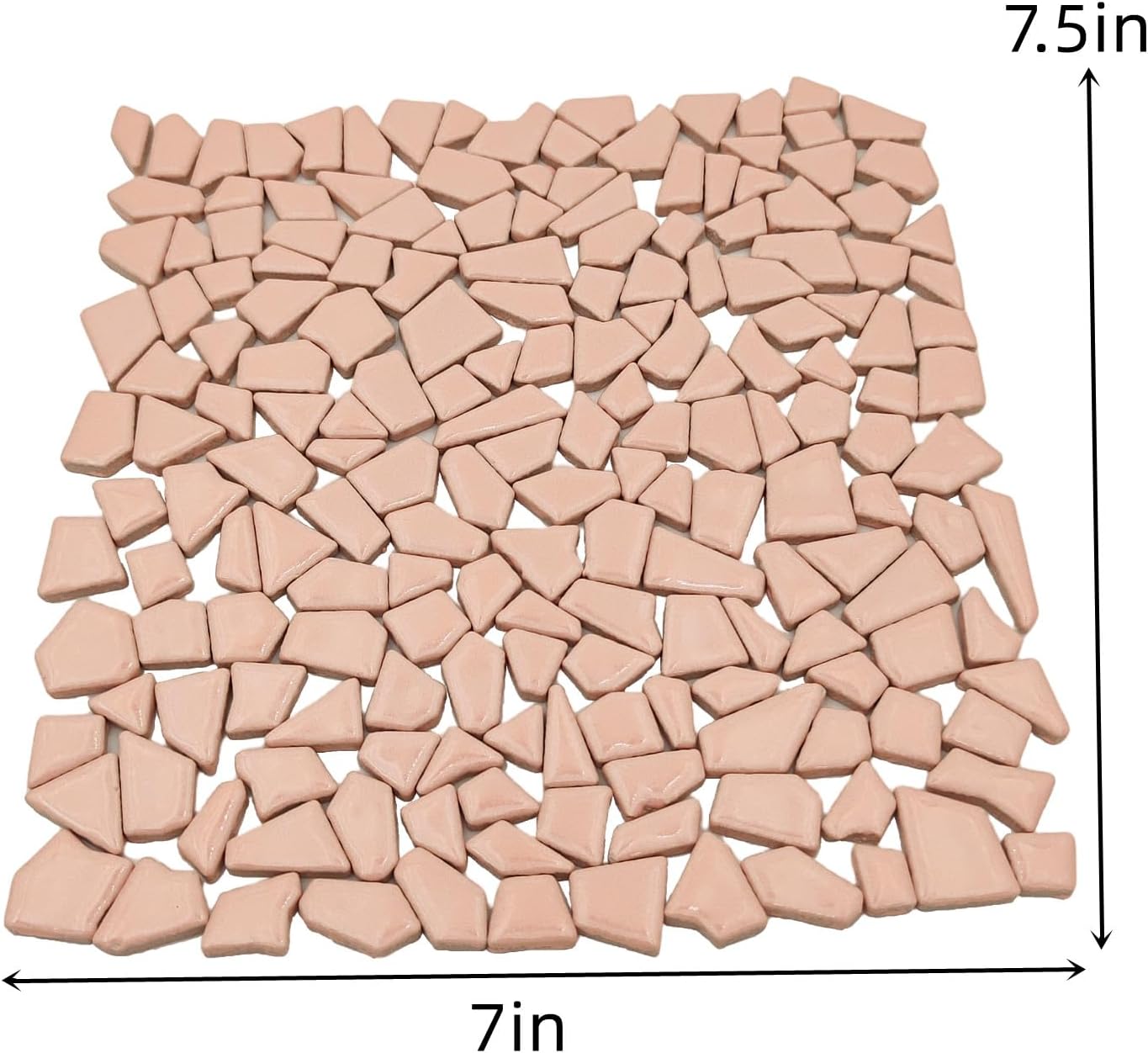 200g Ceramic Mosaic Tiles for Crafts,Irregular Stained Ceramic 0.2"x0.8" Porcelain Mosaic Tiles for Home Decoration (Yellow)