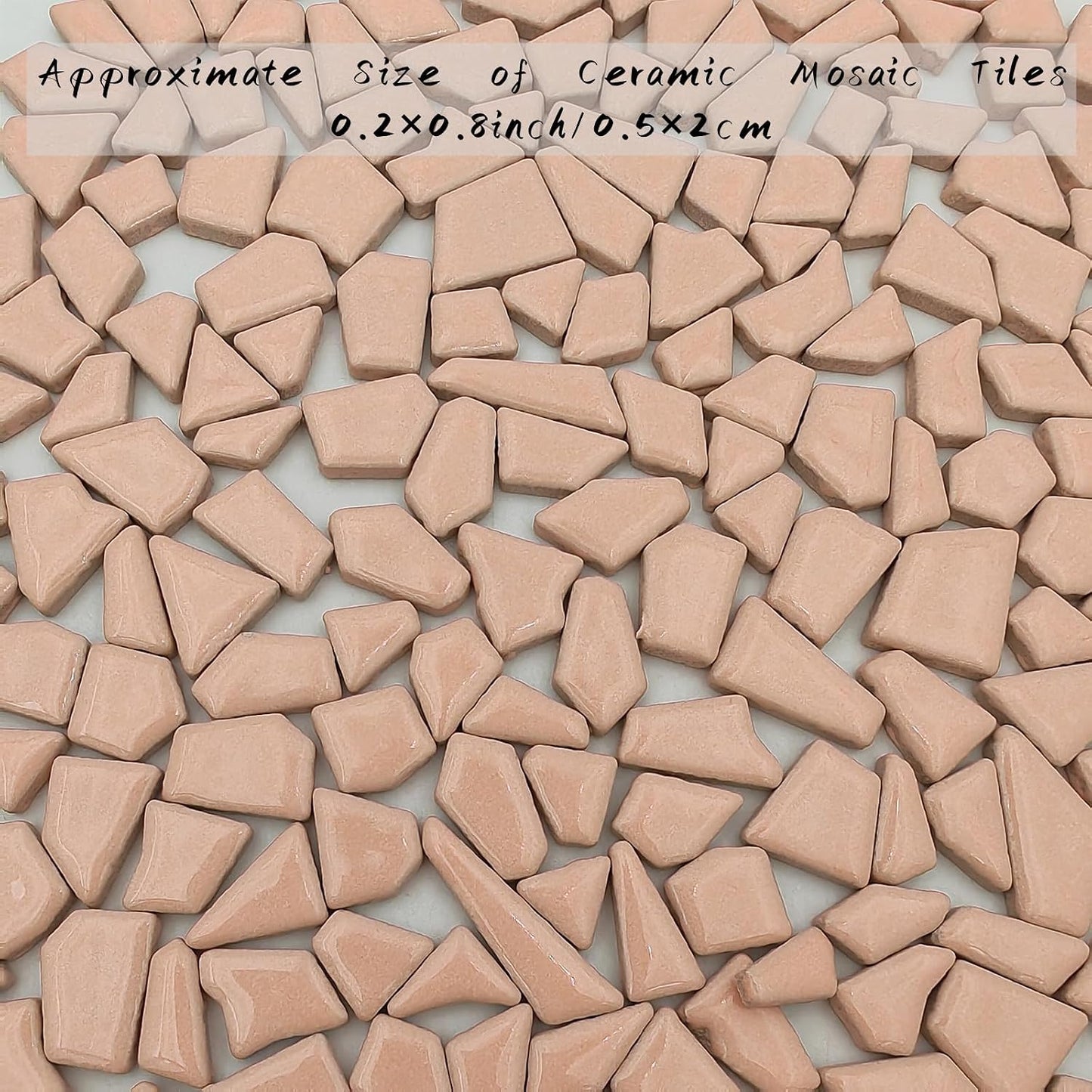 200g Ceramic Mosaic Tiles for Crafts,Irregular Stained Ceramic 0.2"x0.8" Porcelain Mosaic Tiles for Home Decoration (Yellow)