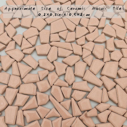 200g Ceramic Mosaic Tiles for Crafts,Irregular Stained Ceramic 0.2"x0.8" Porcelain Mosaic Tiles for Home Decoration (Yellow)