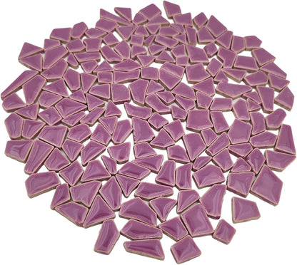 200g Ceramic Mosaic Tiles for Crafts,Irregular Stained Ceramic 0.2"x0.8" Porcelain Mosaic Tiles for Home Decoration (Yellow)