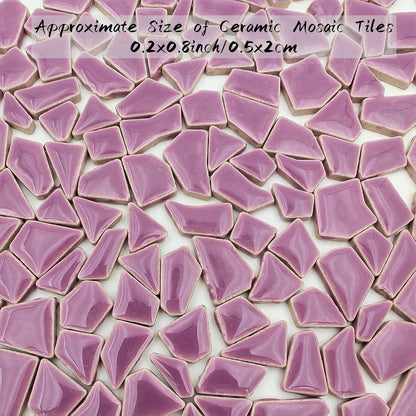 200g Ceramic Mosaic Tiles for Crafts,Irregular Stained Ceramic 0.2"x0.8" Porcelain Mosaic Tiles for Home Decoration (Yellow)