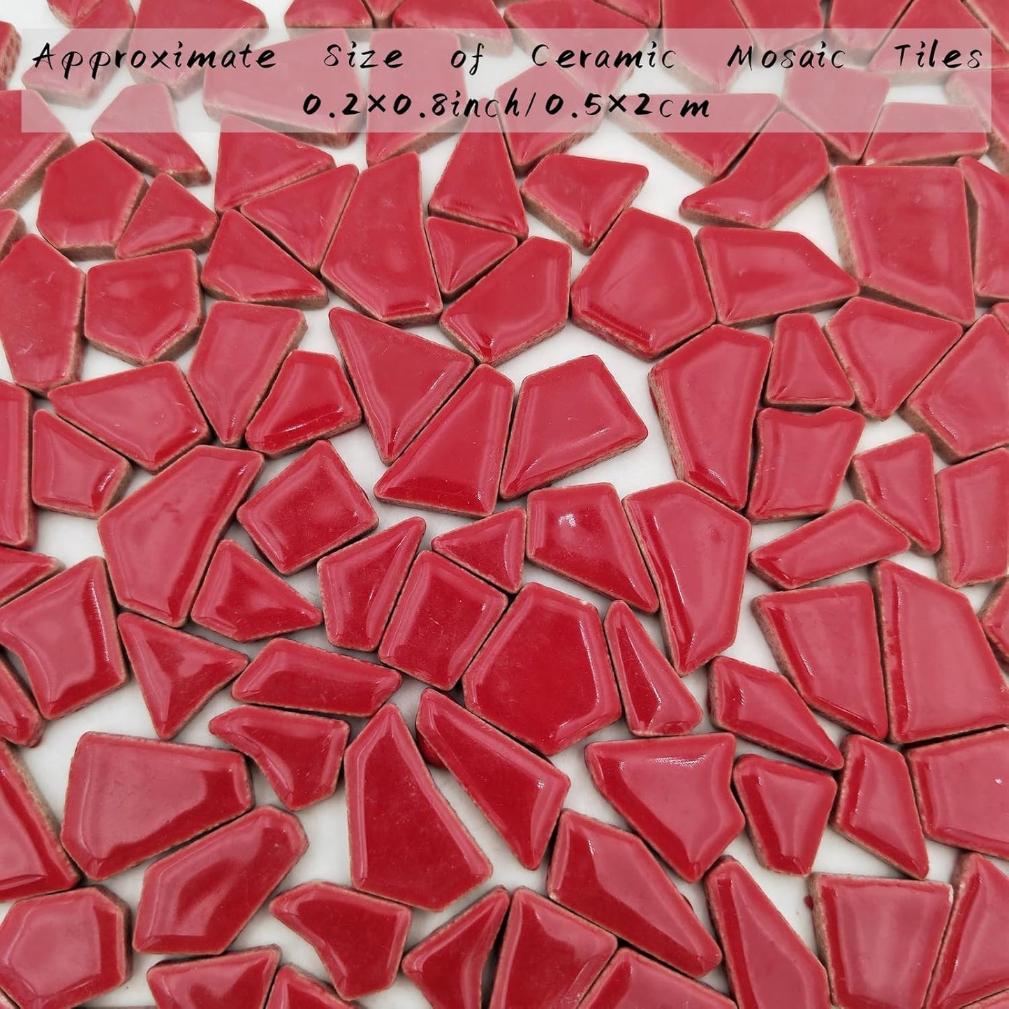 200g Ceramic Mosaic Tiles for Crafts,Irregular Stained Ceramic 0.2"x0.8" Porcelain Mosaic Tiles for Home Decoration (Yellow)