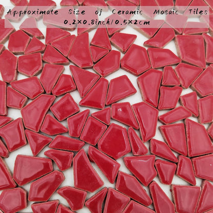 200g Ceramic Mosaic Tiles for Crafts,Irregular Stained Ceramic 0.2"x0.8" Porcelain Mosaic Tiles for Home Decoration (Yellow)