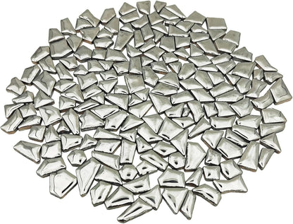200g Ceramic Mosaic Tiles for Crafts,Irregular Stained Ceramic 0.2"x0.8" Porcelain Mosaic Tiles for Home Decoration (Yellow)