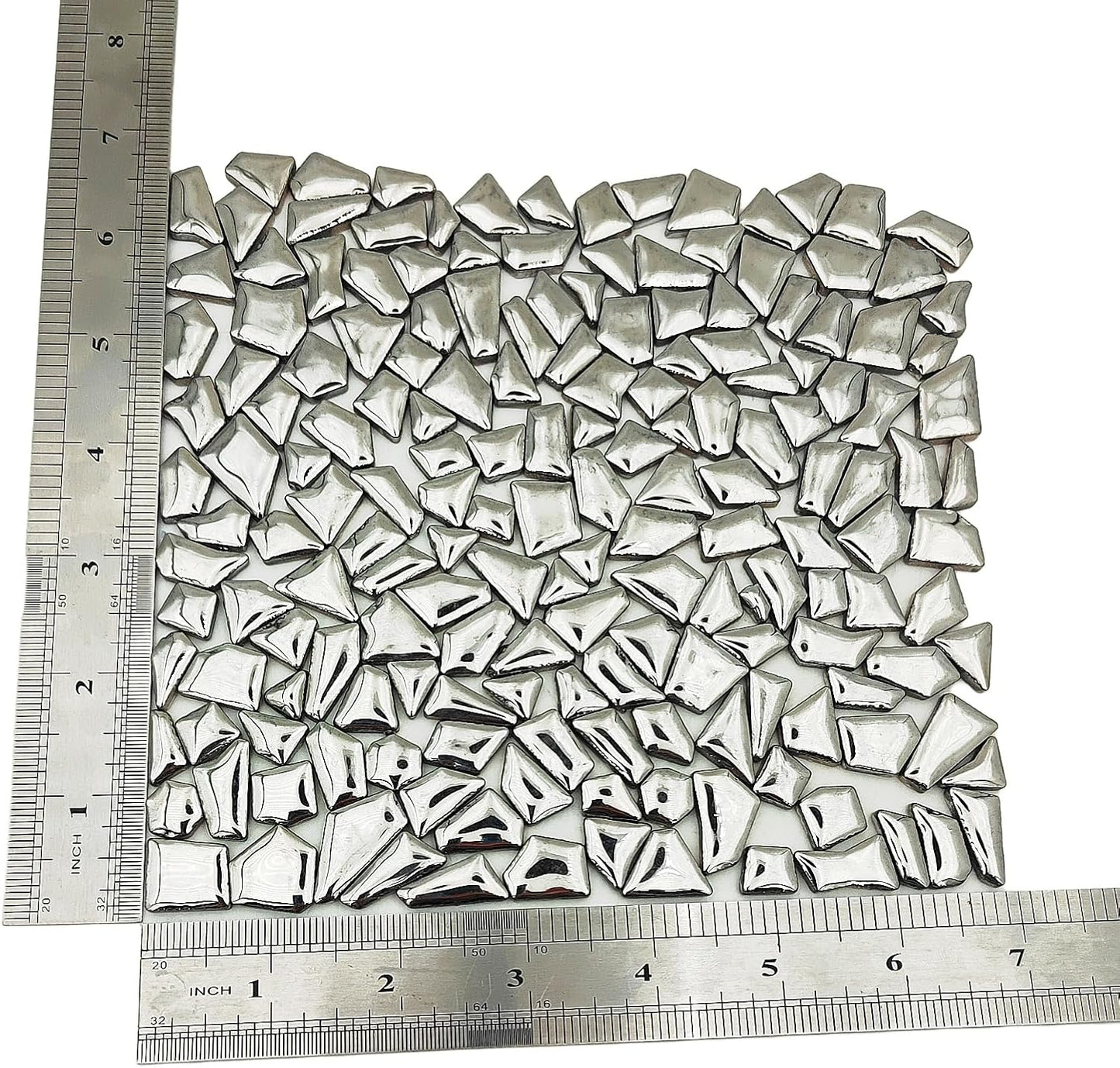200g Ceramic Mosaic Tiles for Crafts,Irregular Stained Ceramic 0.2"x0.8" Porcelain Mosaic Tiles for Home Decoration (Yellow)
