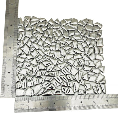 200g Ceramic Mosaic Tiles for Crafts,Irregular Stained Ceramic 0.2"x0.8" Porcelain Mosaic Tiles for Home Decoration (Yellow)