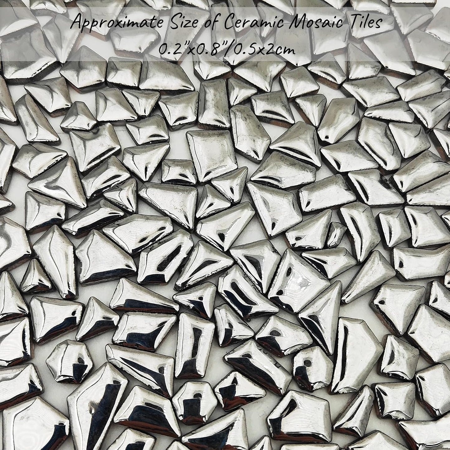 200g Ceramic Mosaic Tiles for Crafts,Irregular Stained Ceramic 0.2"x0.8" Porcelain Mosaic Tiles for Home Decoration (Yellow)