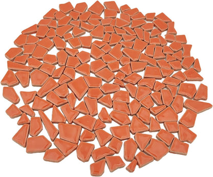200g Ceramic Mosaic Tiles for Crafts,Irregular Stained Ceramic 0.2"x0.8" Porcelain Mosaic Tiles for Home Decoration (Yellow)