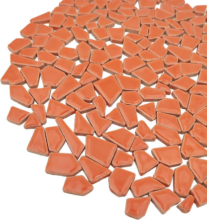 200g Ceramic Mosaic Tiles for Crafts,Irregular Stained Ceramic 0.2"x0.8" Porcelain Mosaic Tiles for Home Decoration (Yellow)