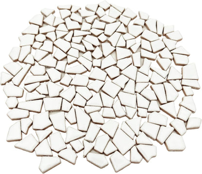 200g Ceramic Mosaic Tiles for Crafts,Irregular Stained Ceramic 0.2"x0.8" Porcelain Mosaic Tiles for Home Decoration (Yellow)