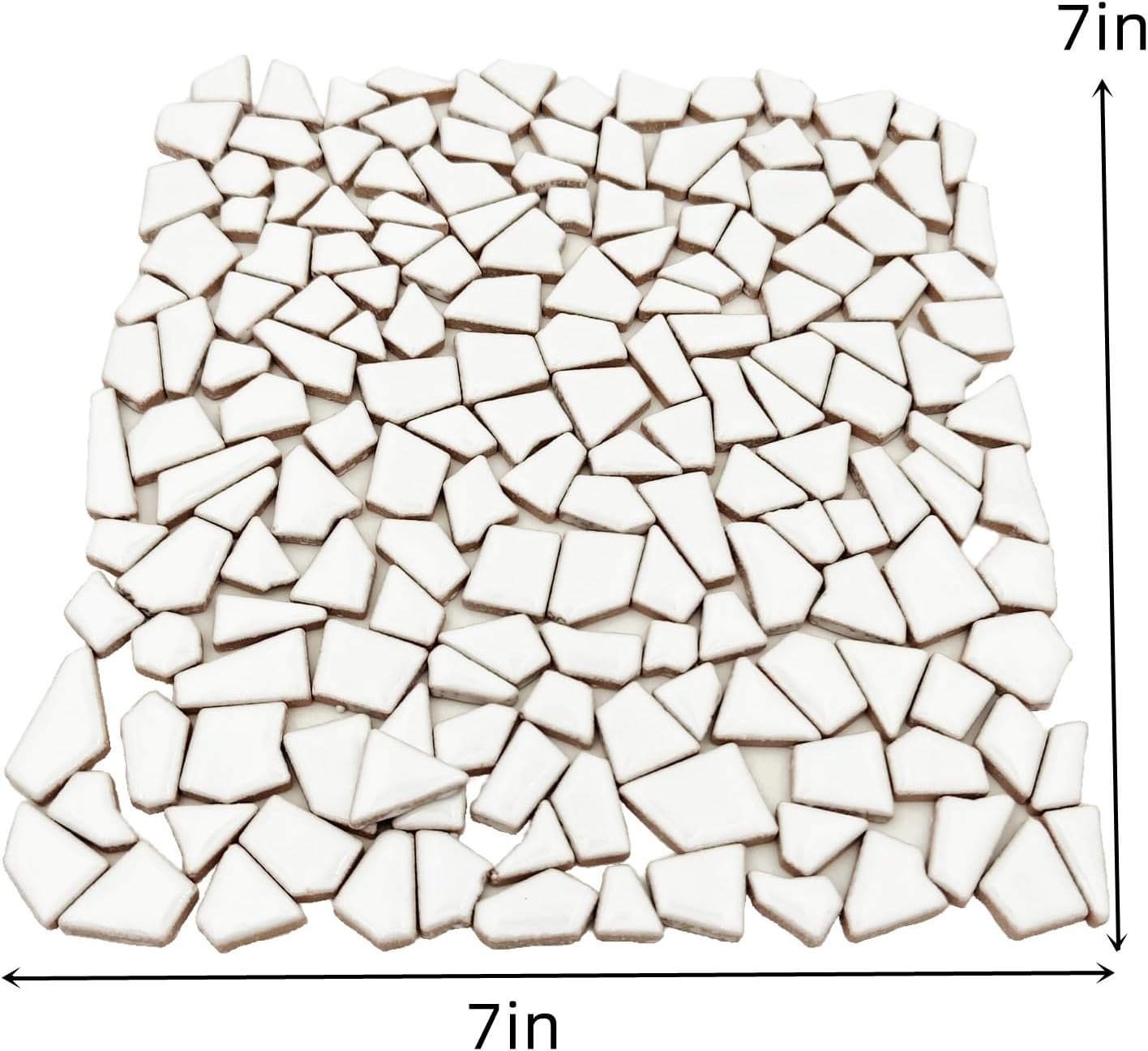 200g Ceramic Mosaic Tiles for Crafts,Irregular Stained Ceramic 0.2"x0.8" Porcelain Mosaic Tiles for Home Decoration (Yellow)