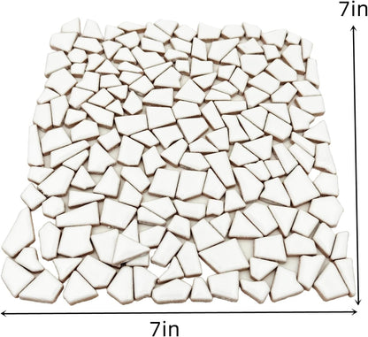 200g Ceramic Mosaic Tiles for Crafts,Irregular Stained Ceramic 0.2"x0.8" Porcelain Mosaic Tiles for Home Decoration (Yellow)