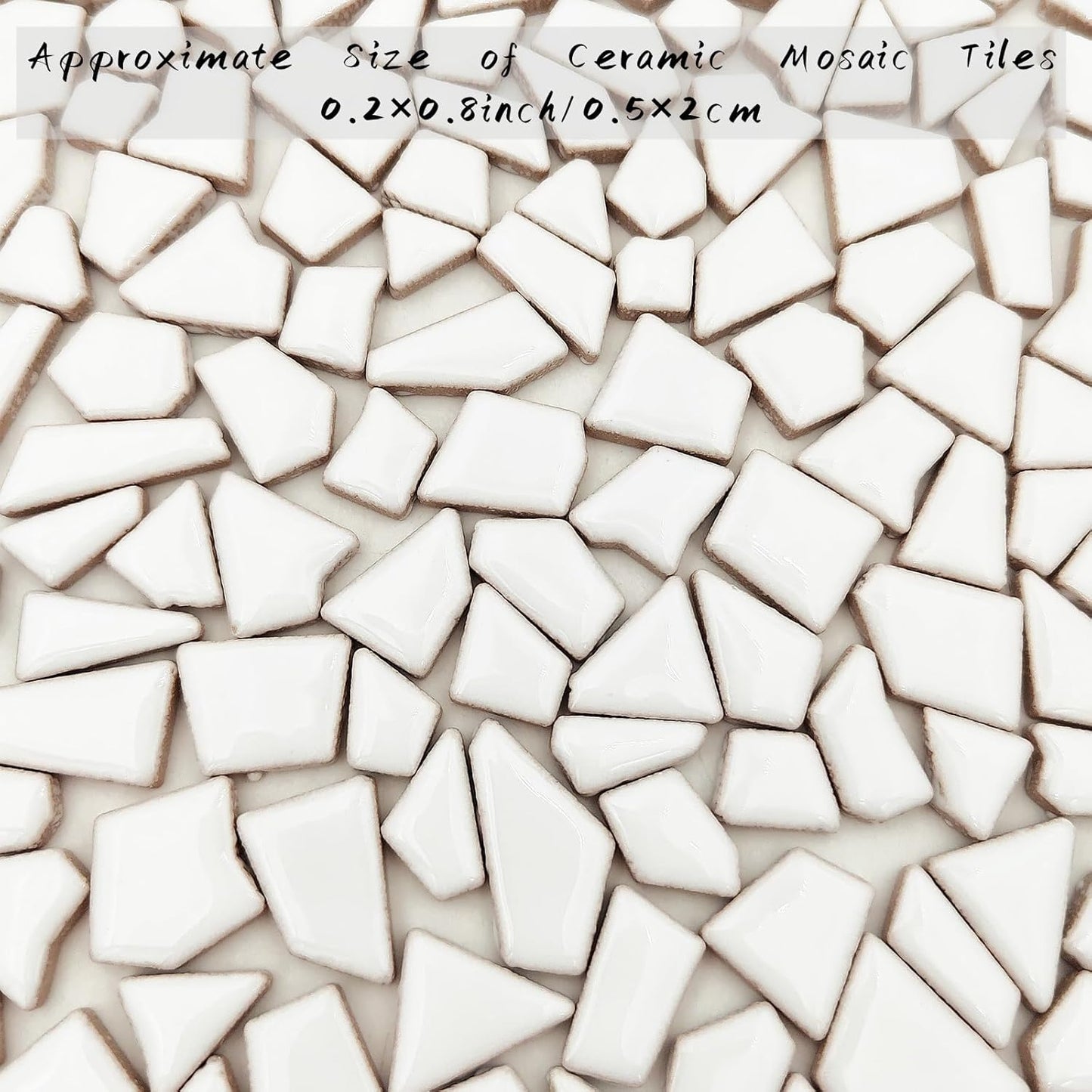 200g Ceramic Mosaic Tiles for Crafts,Irregular Stained Ceramic 0.2"x0.8" Porcelain Mosaic Tiles for Home Decoration (Yellow)