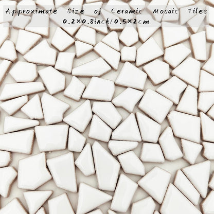 200g Ceramic Mosaic Tiles for Crafts,Irregular Stained Ceramic 0.2"x0.8" Porcelain Mosaic Tiles for Home Decoration (Yellow)