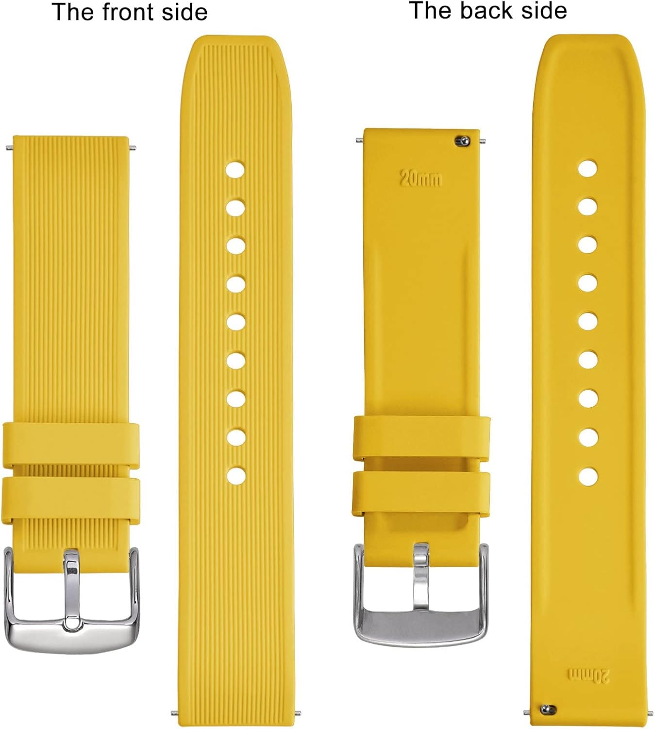 Sport Silicone Watch Band 18mm 20mm 22mm 24mm, Quick Release Rubber Replacement Band for Men Women Bracelet