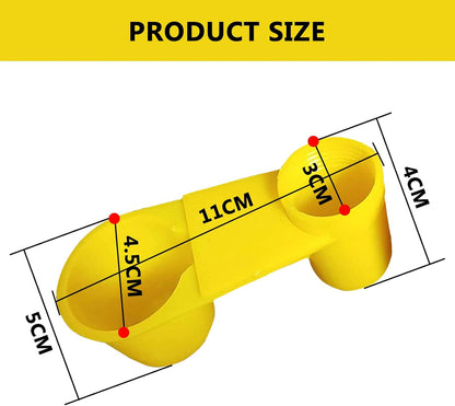 15pcs Automatic Bird Drinker Cups Water Bottl Plastic Pigeon Water Bottle Feeder for Quail Dove Chicken Cage (Yellow)