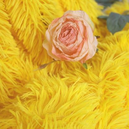 Luxury Shaggy Throw Blanket, Long Pile Plush, Bright Yellow, Soft Decorative Throw for Couch Bed,Gift for Women (63"x79",Bright Yellow)